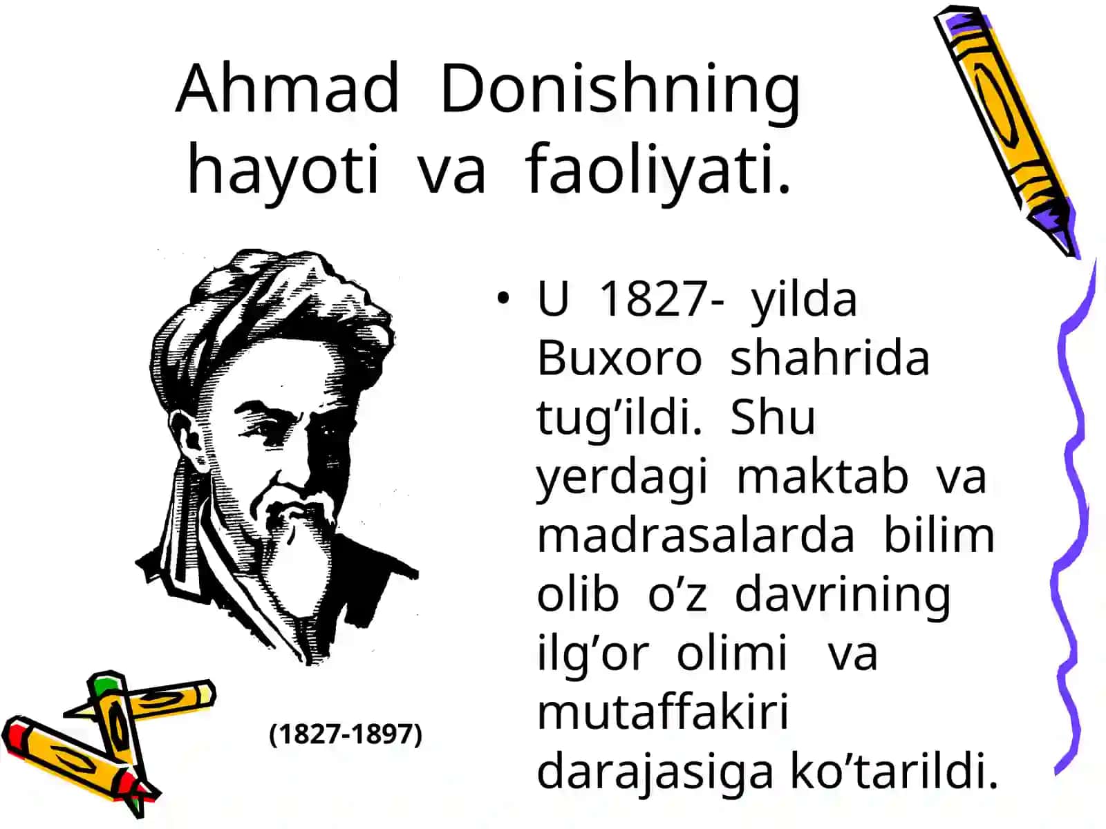 BUXORO MA`RIFATPARVARLARI AHMAD DONISH VA SADRIDDIN AYNIY 2