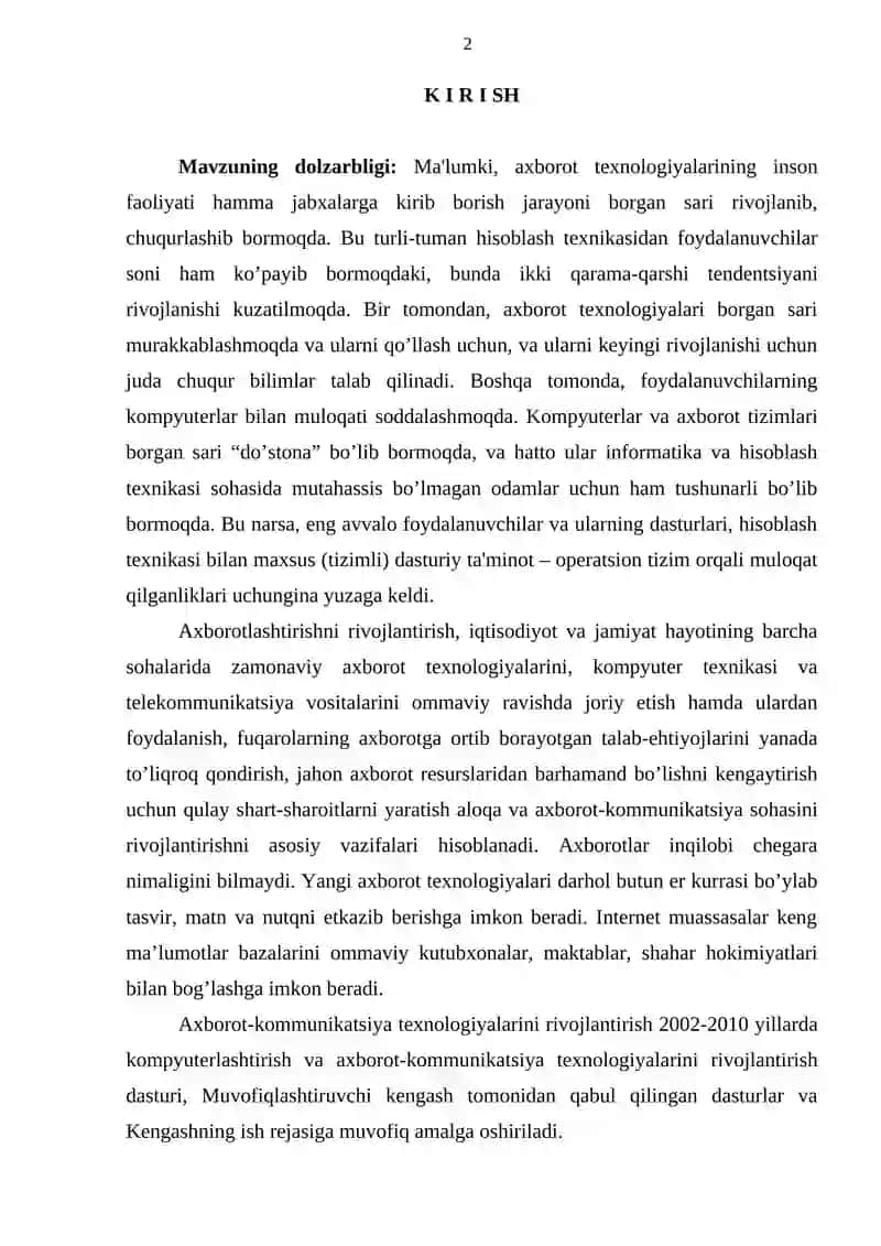 Server kompyuterning dasturiy ta’minoti va undan foydalanish 2