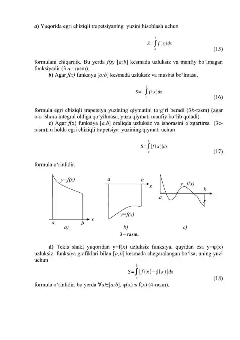 Aniq integralning geometrik tadbiqlari 2
