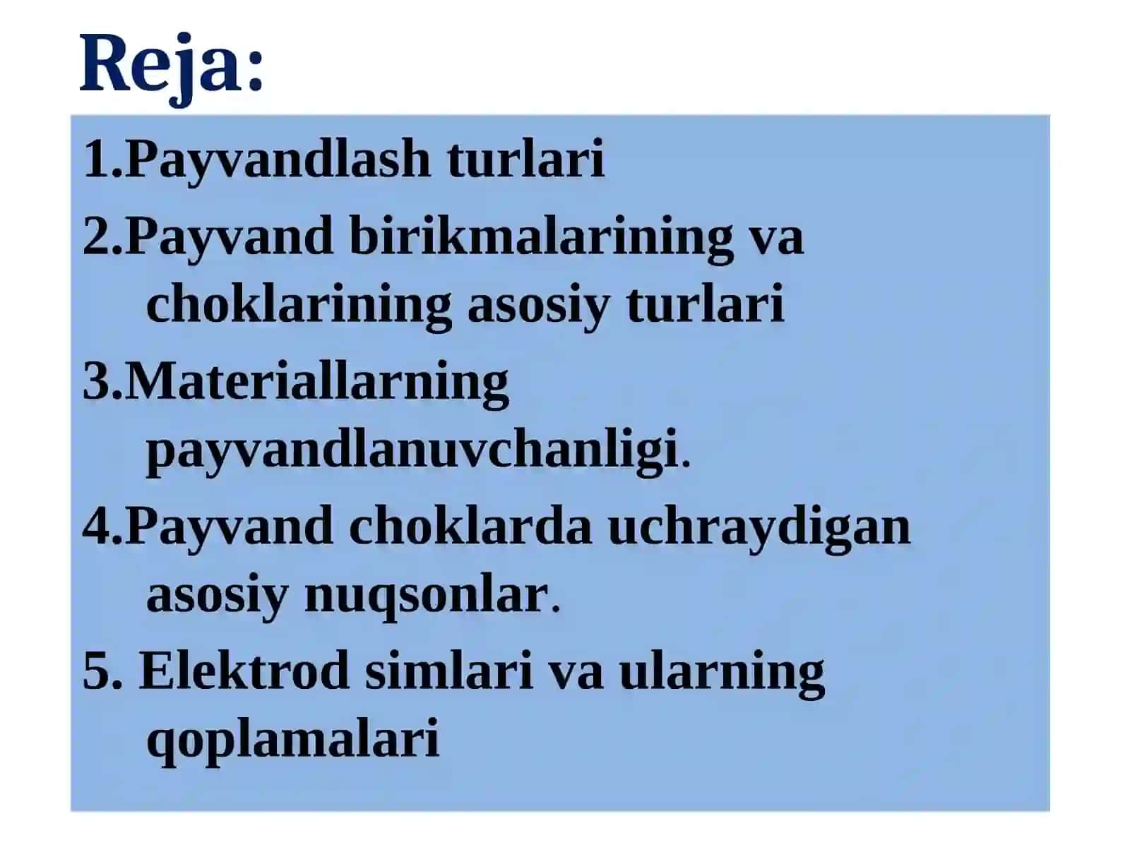 Payvandlash asoslari 2