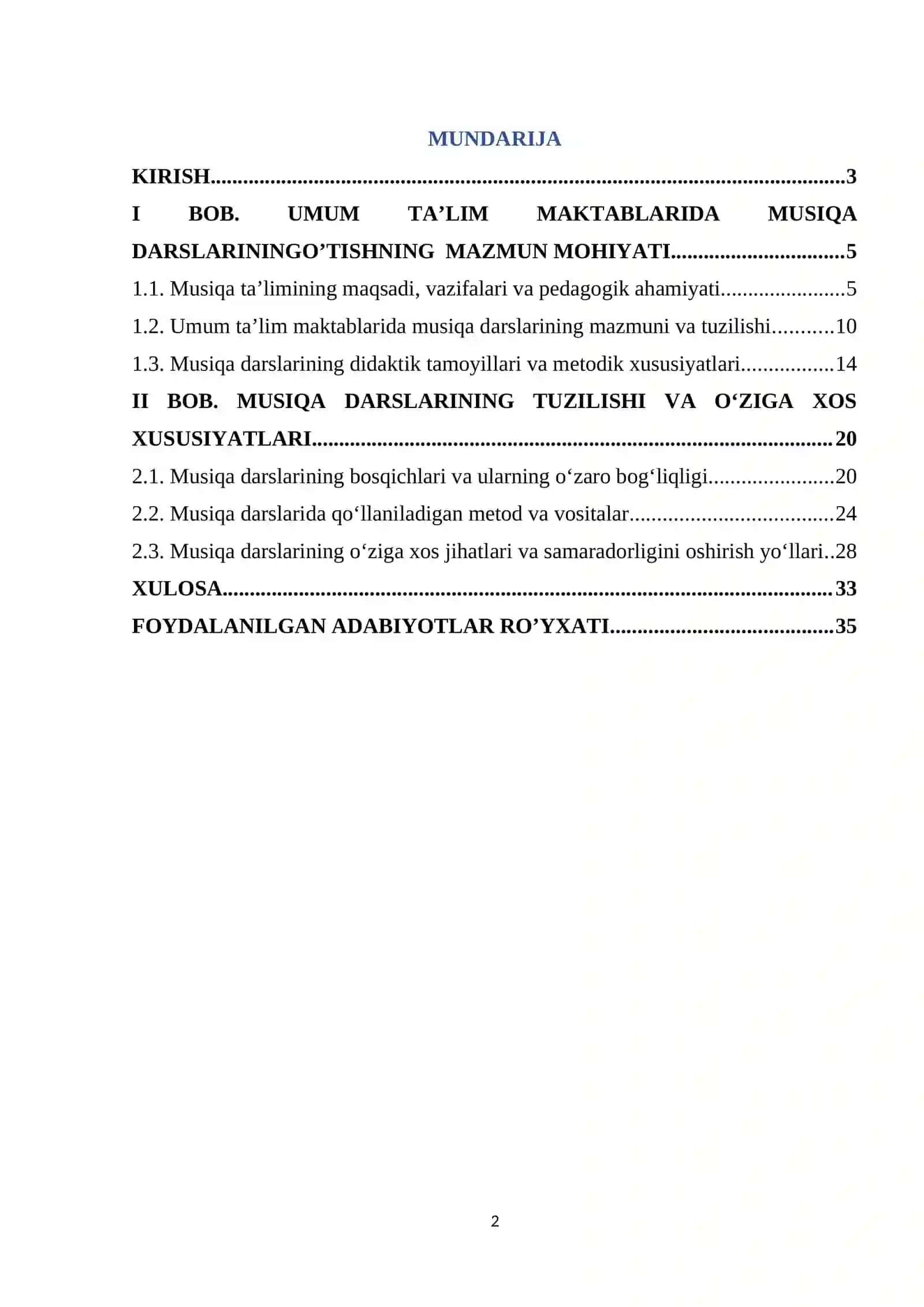 Umum ta’lim maktablarida musiqa darslarining tuzilishi va o’ziga xosligi 2