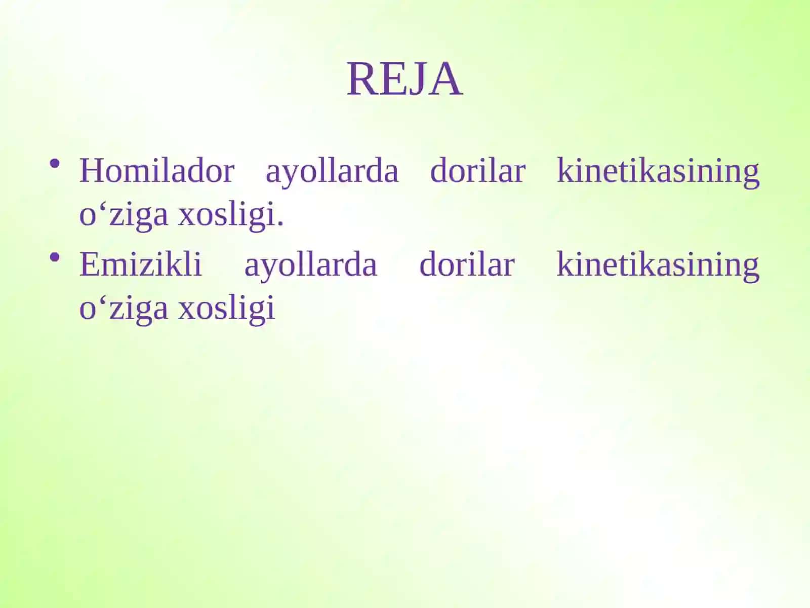 HOMILADOR AYOLLARDA DORILAR KINETIKASINING O‘ZIGA XOSLIGI 2