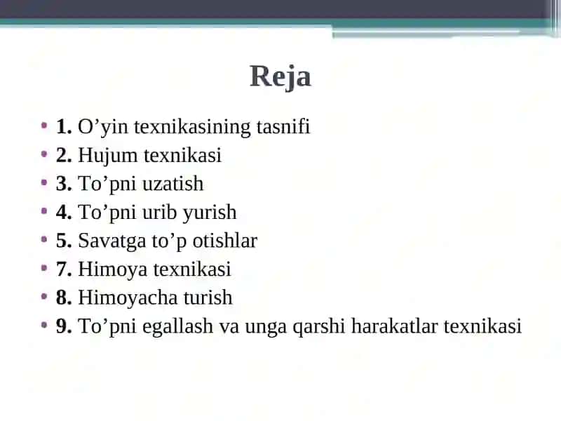 Basketbol o’yin texnikasi asoslari 2