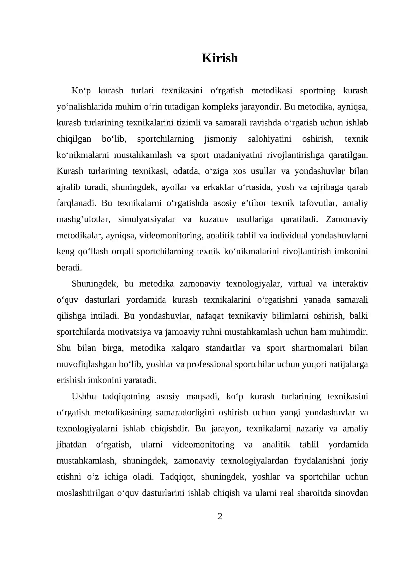 Ko`p kurash turlari texnikasini o`rgatish metodikasi 2
