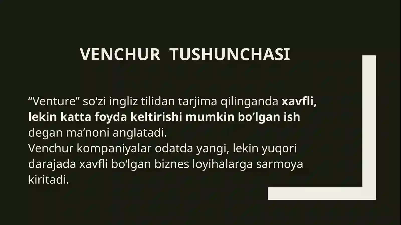 Venchur kompaniyalar 2