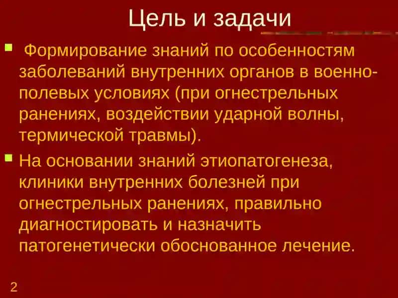 Формирование знаний по особенностям заболеваний внутренних органов в военно-полевых условиях 2