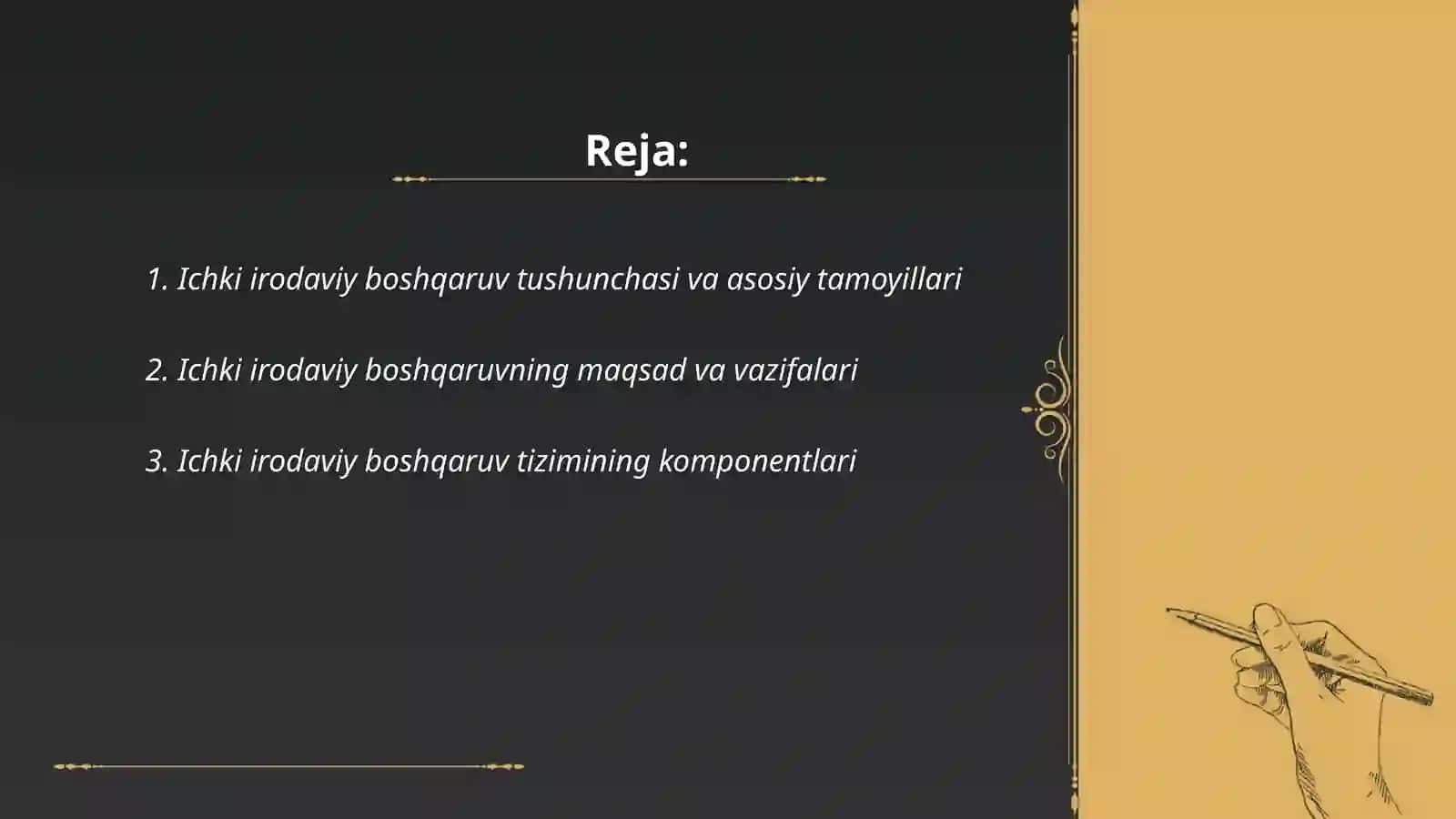 Ichki irodaviy boshqaruv 2