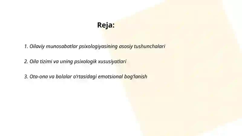 Oilaviy munosabatlar psixologiyasi 2