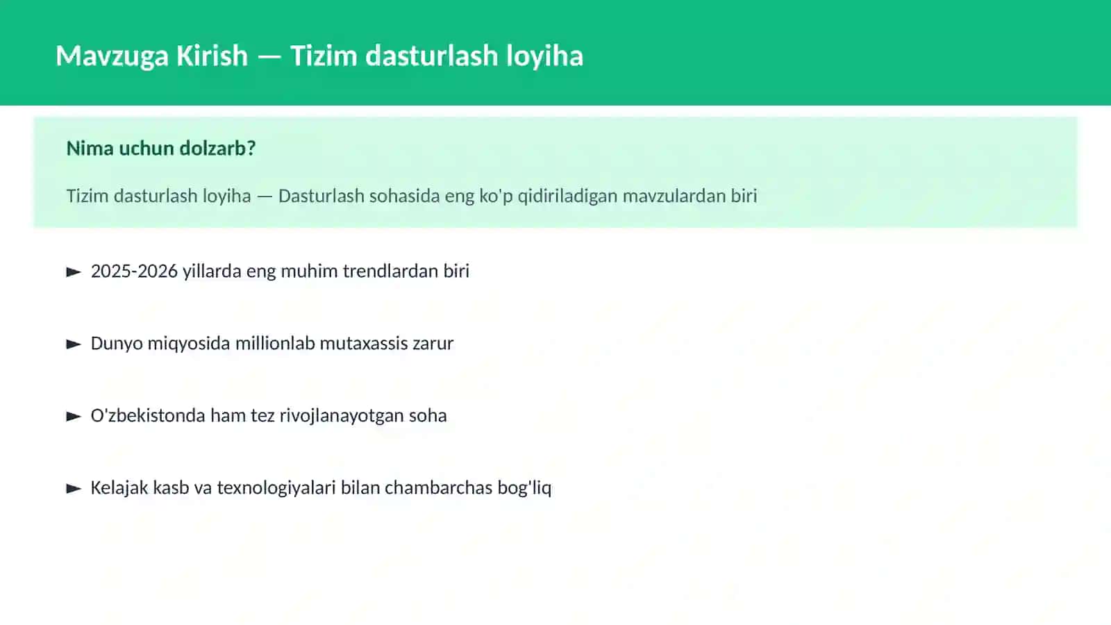Tizim dasturlash loyiha 2