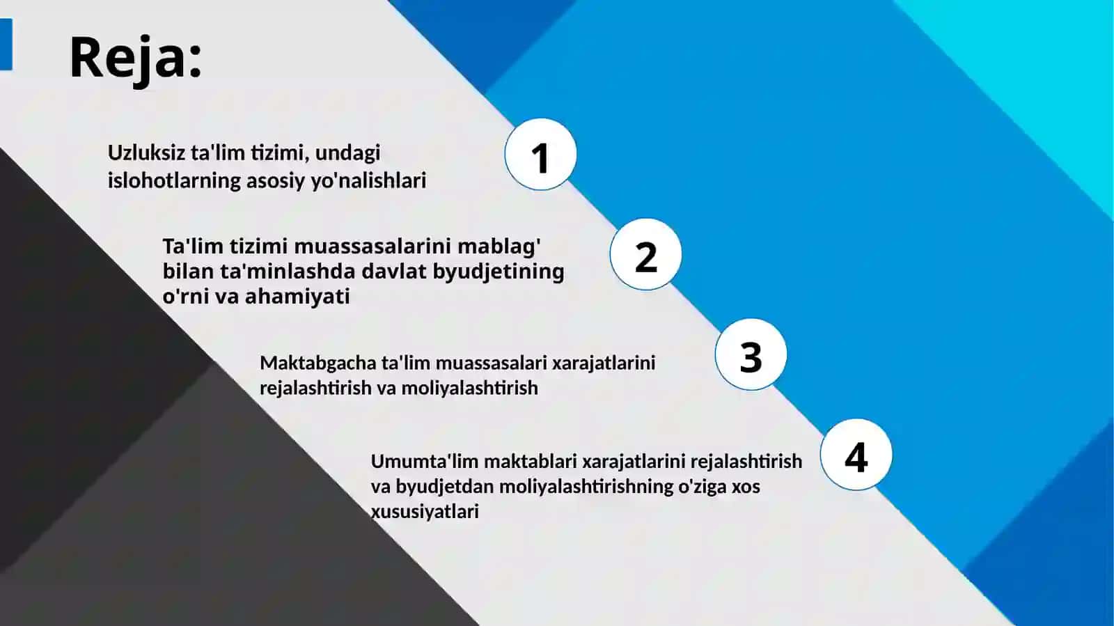 DAVLAT BYUDJETINING TA'LIM TIZIMI XARAJATLARI 2