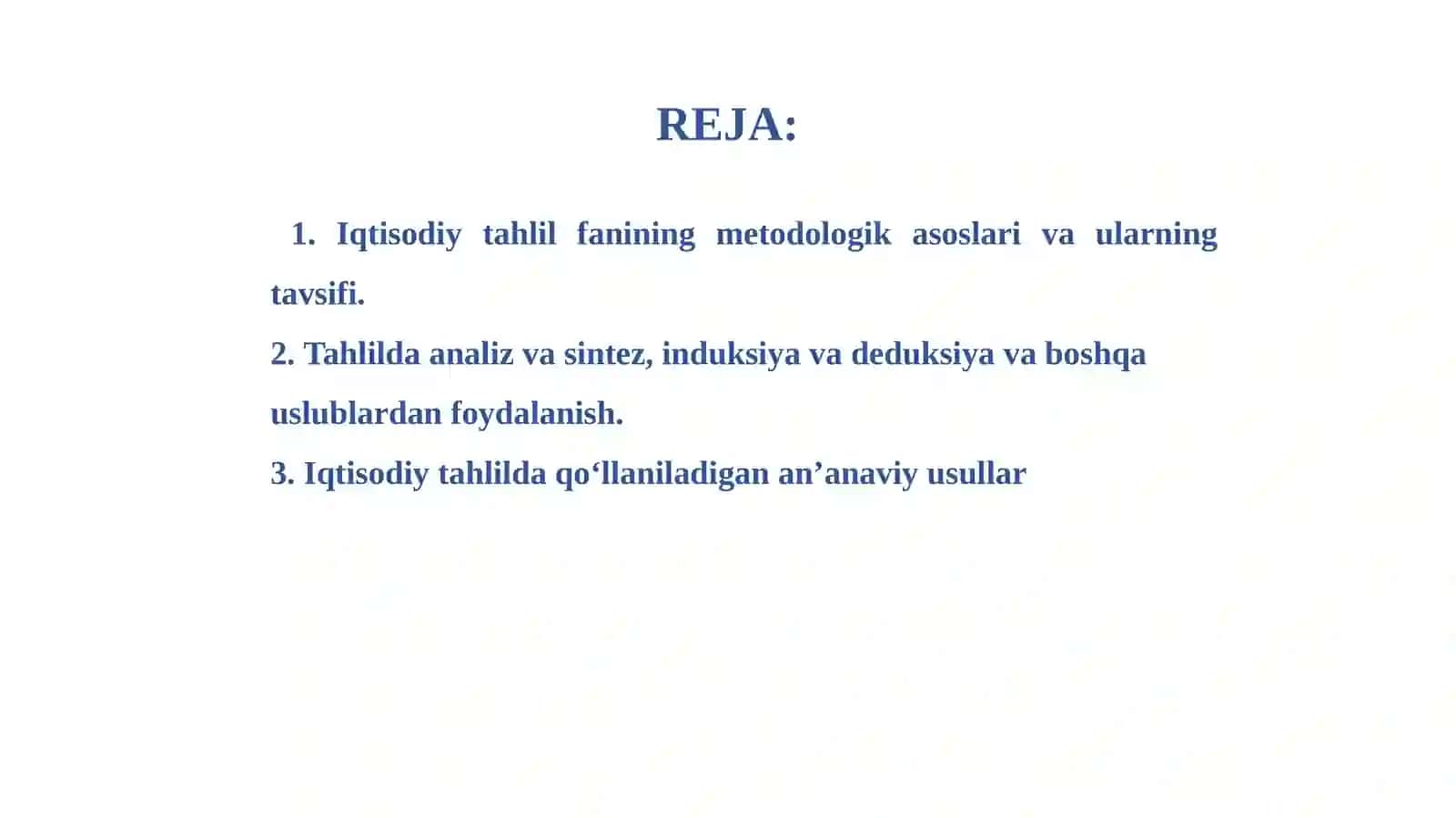 IQTISODIY TAHLILNING METODI VA USULLARI 2