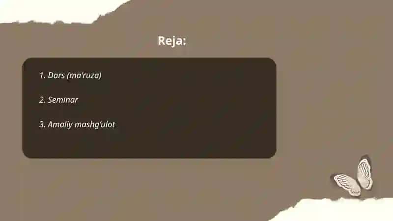 Ta'limni tashkil etishning asosiy va yordamchi shakklari 2