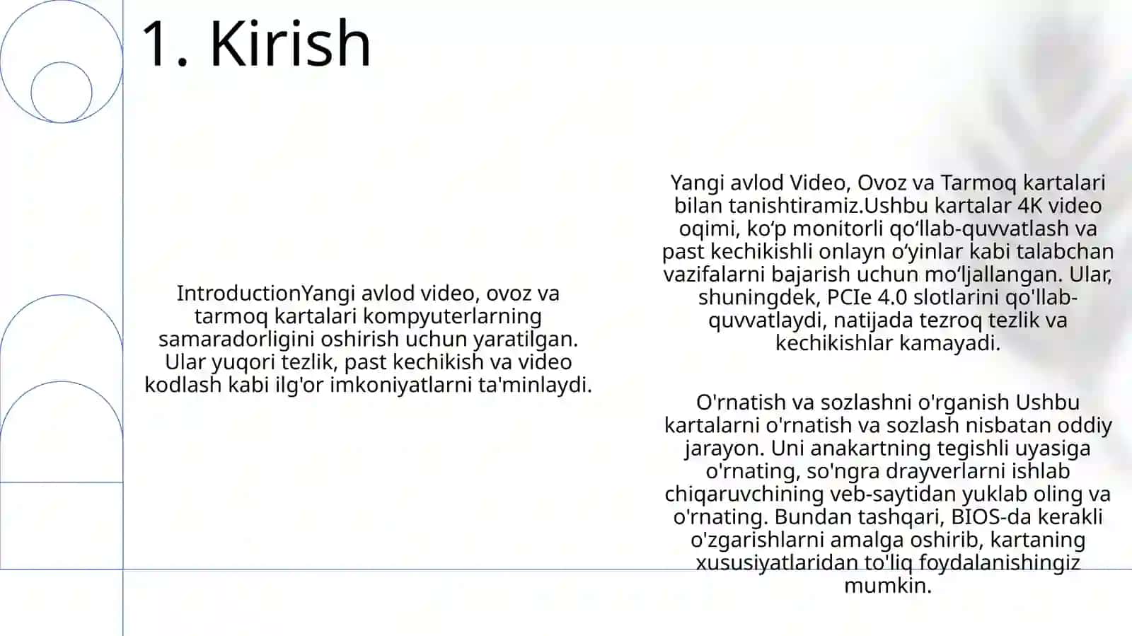 Yangi Avlod Vedio Ovoz Va Tarmoq Kartalari Bilan Tanishish 2