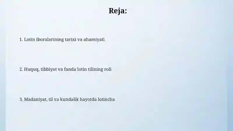 Lotin iboralarining hayotimizning barcha javxaharlarida tutgan oʻrni 2