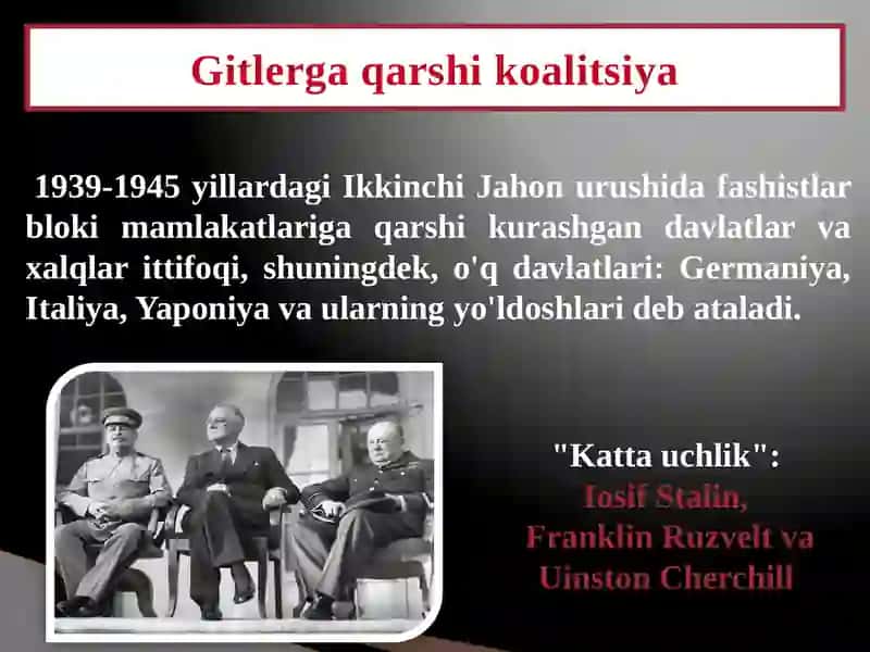 Ikkinchijahon urushiyillarida xalqaromunosabatlar va urush yakunlari 2