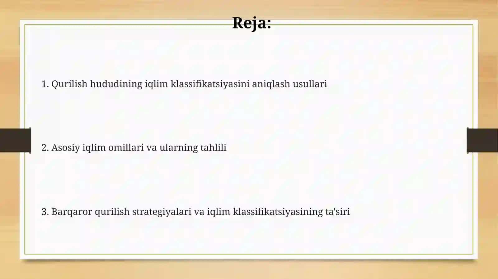 Qurilish tumanining iqlimiy tasniflarini aniqlash 2