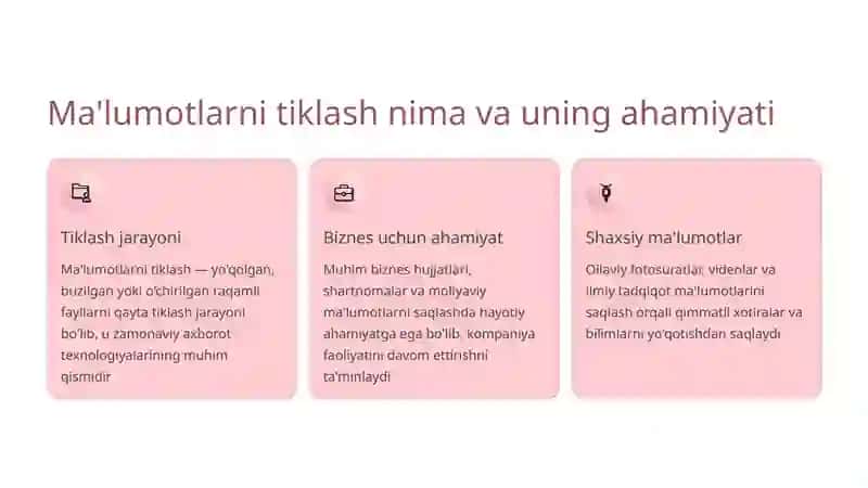 Ma'lumotlarni tiklashning dasturiy vositalari 2