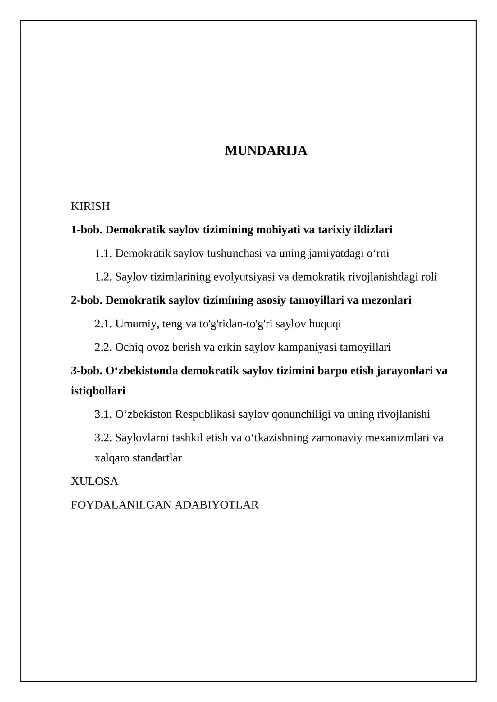 Demokratik saylov tizimi barpo etilishi va uning asosiy tamoyillari 2