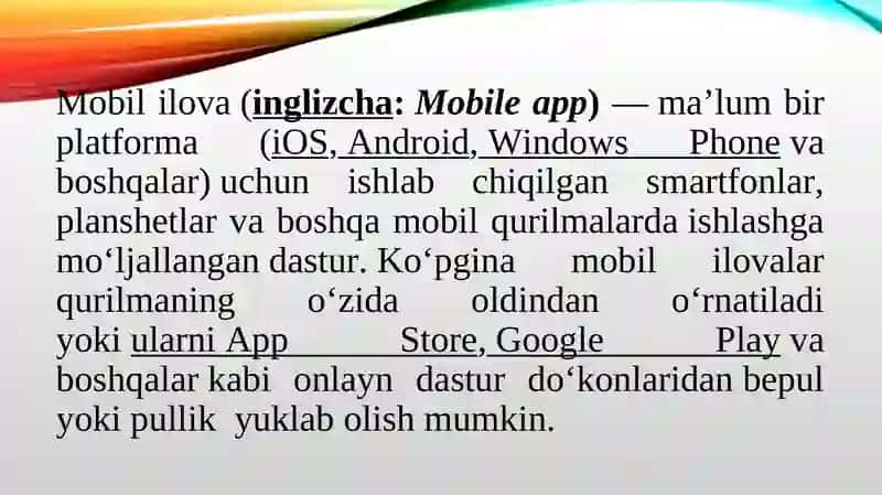 MOBIL ILOVALARINI YARATISH ASOSLARI VA HAYOT SIKLI 2