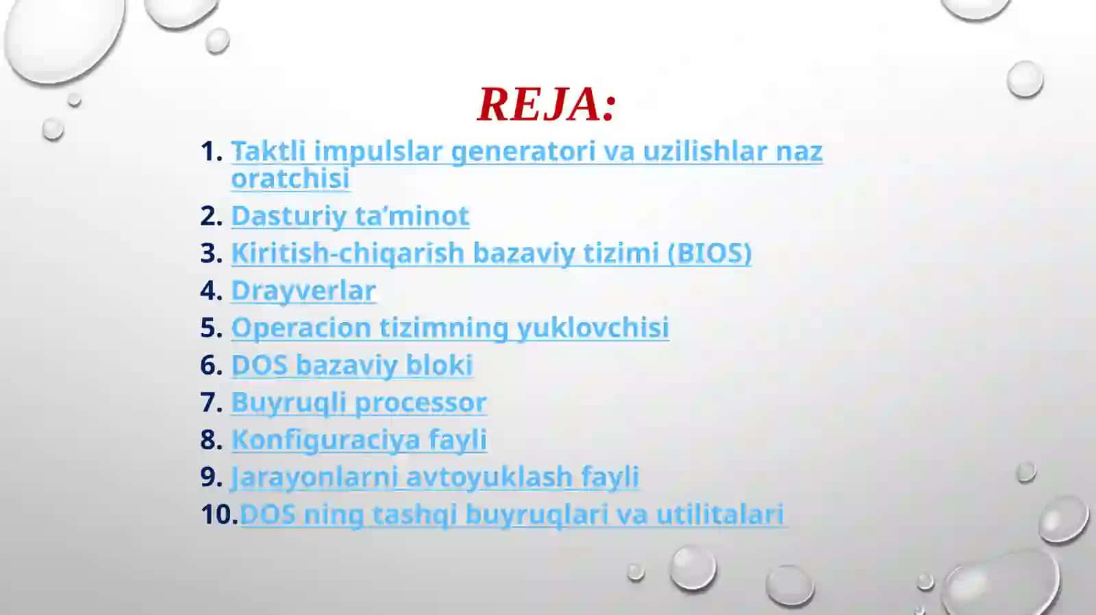 Taktli impulslar generatori va uzilishlar nazoratchisi 2