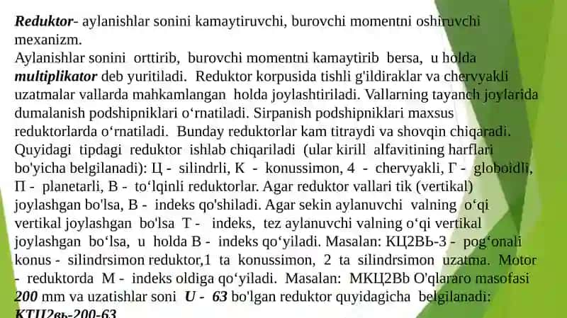 Reduktorlar 2