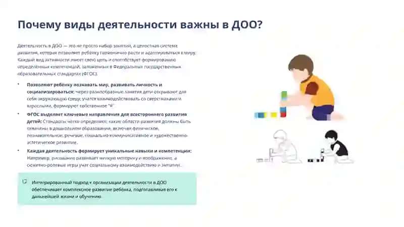 Виды деятельности в ДОО 2
