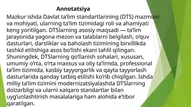 DTSlarning qo‘llanish sohalari hamdamazmun va mohiyati 2