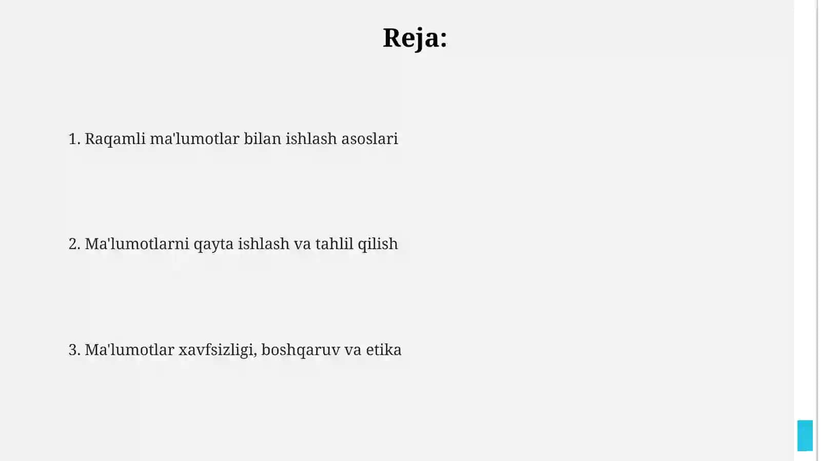 Raqamli ma'lumotlar bilan ishlash asoslari 2