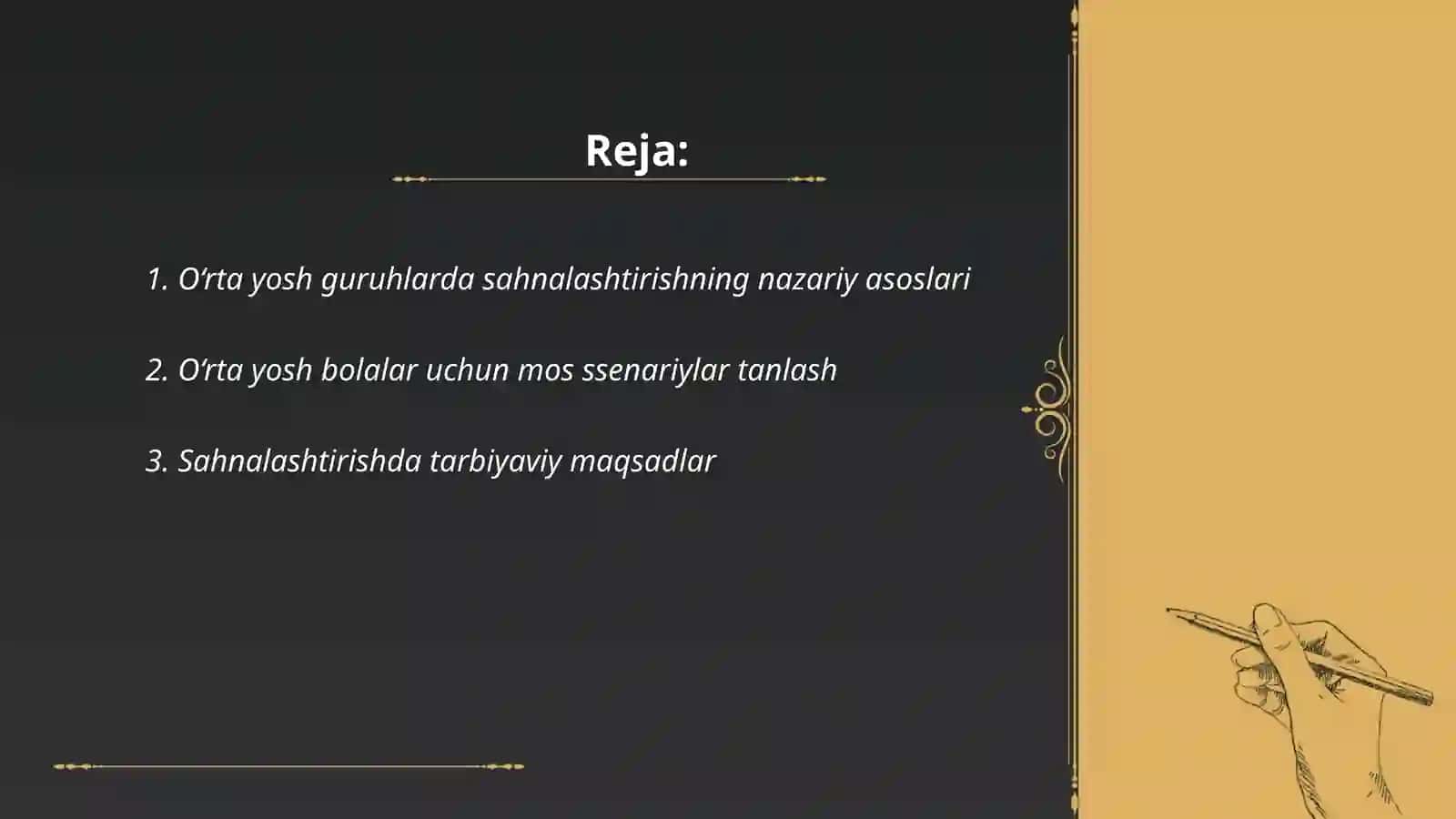 O‘rta yosh guruhlarda sahnalashtirishni tashkil etish shakllari 2