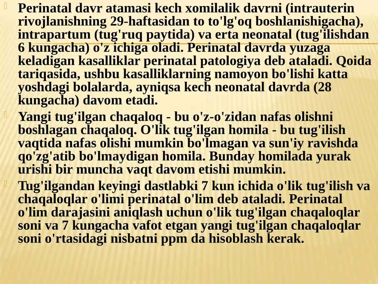 Perinatal davr atamasi 2