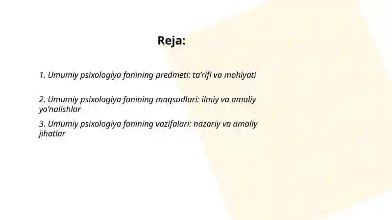 Umumiy psixologiya fanining predmeti 2