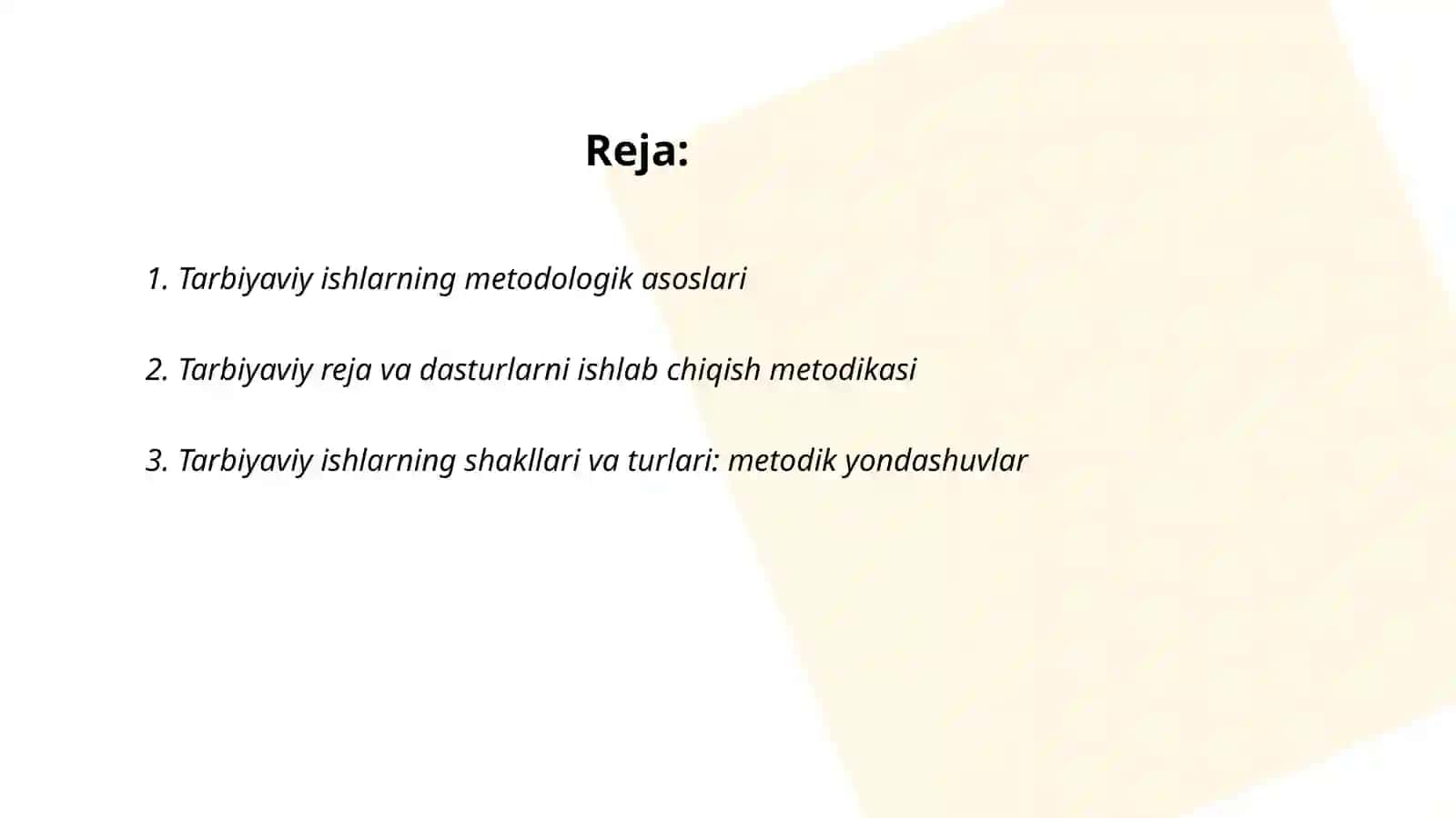 Tarbiyaviy ishlar metodikasi fanidan taqdimot tayyorlash 2