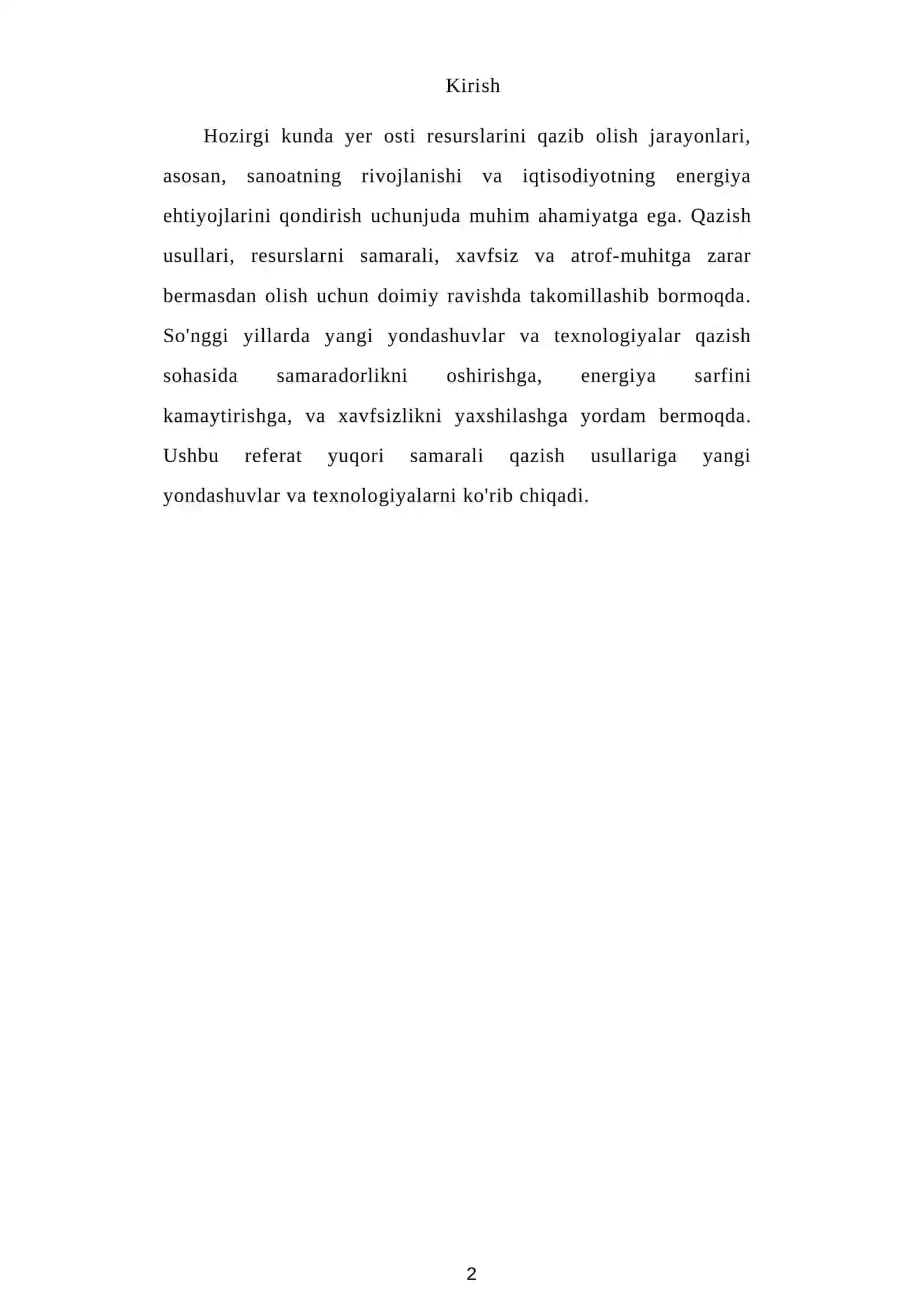 Qazish tizimlari elementlari va ularning parametrlari 2