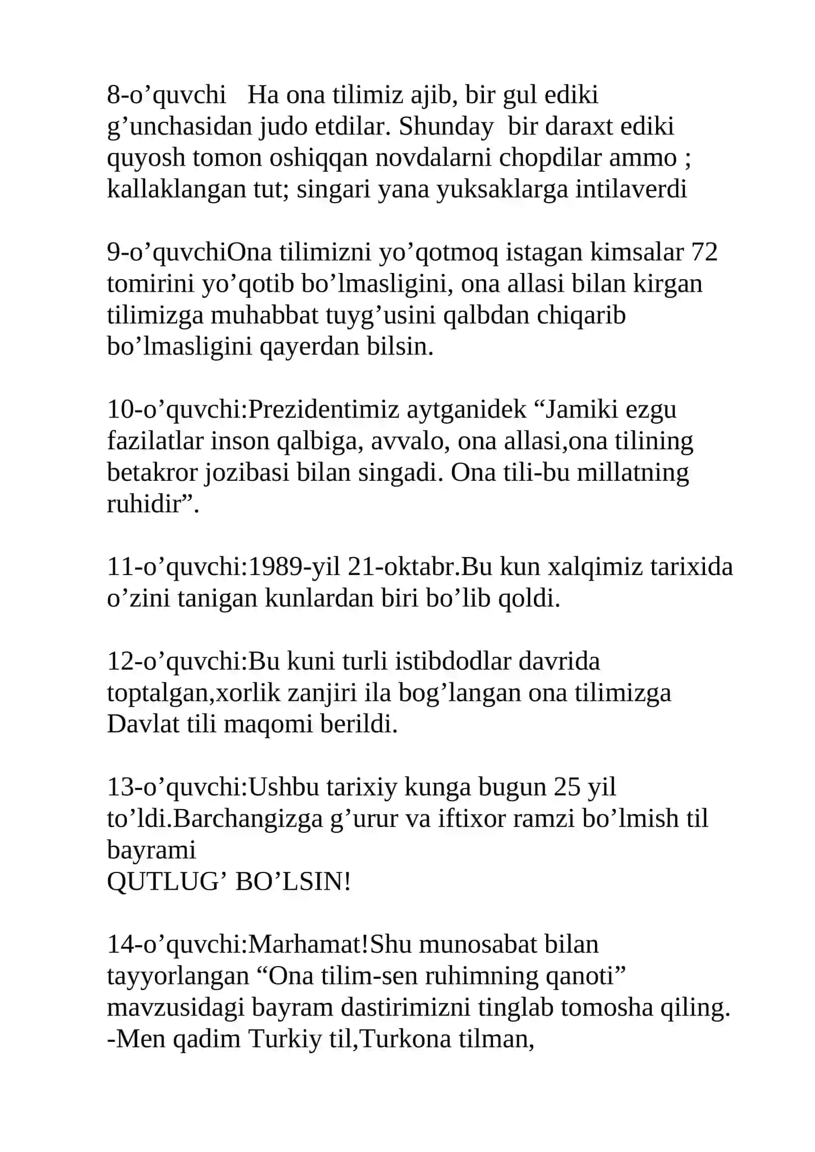 ONA TILIM –SEN RUHIMNING QANOTI 2