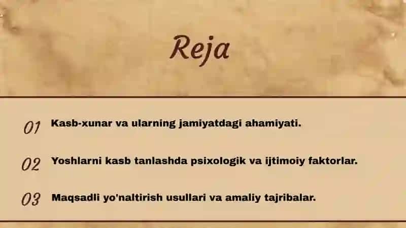 Yoshlarni kasb-xunarga maqsadli yo‘naltirishga doir ijtimoiy- pedagogik 2