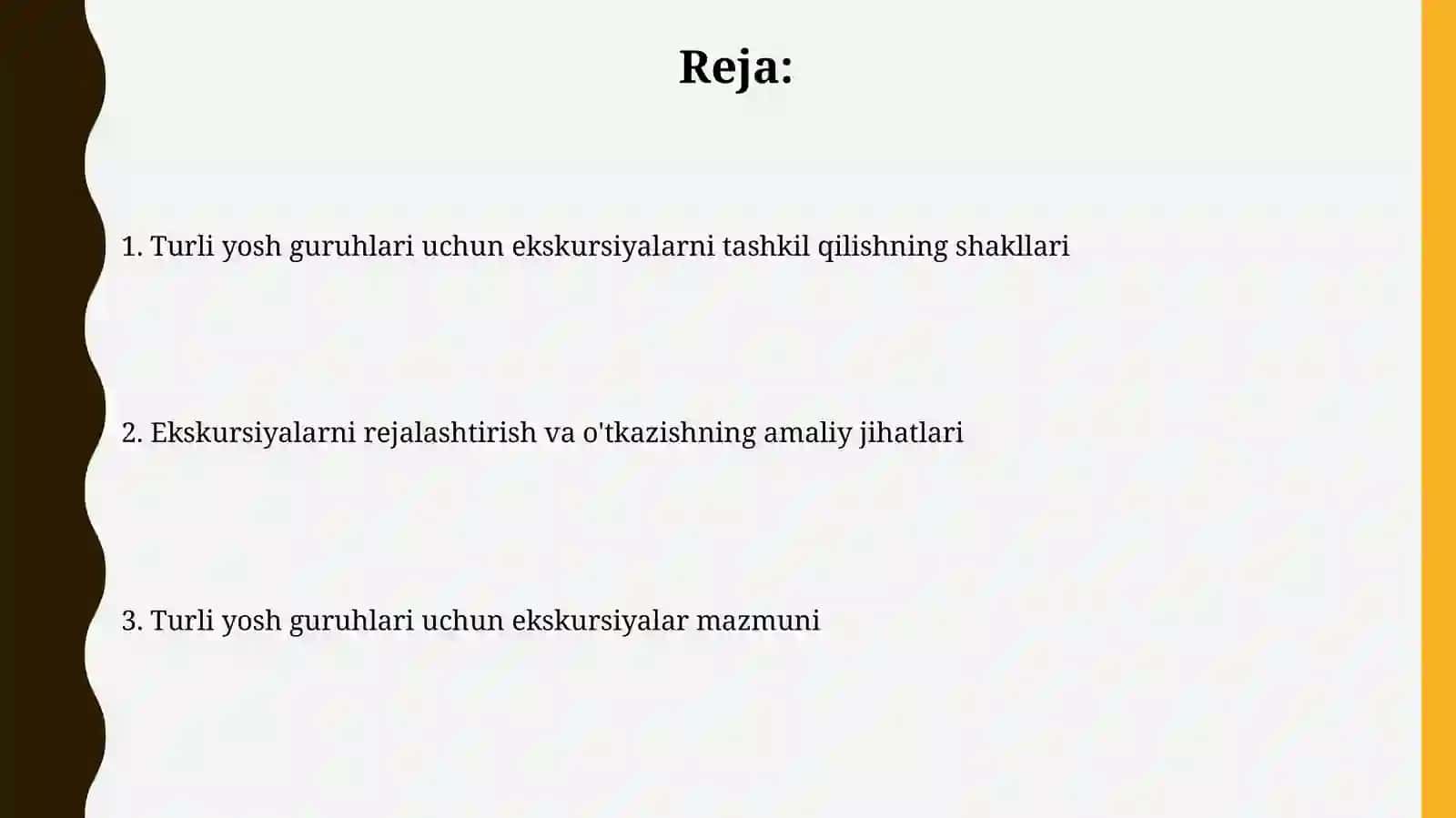 Turli yosh guruhlarda sayrlarni tashkil etishning shakllari va mazmuni 2