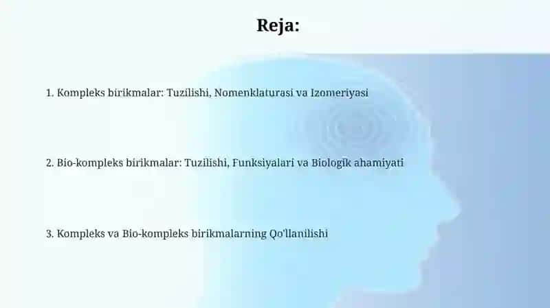 Kompleks birikmalar va Bio-kompleks birikmalar 2