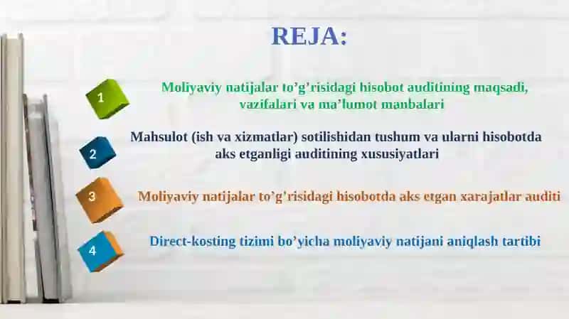 Moliyaviy natijalar to'g'risidagi hisobot auditining maqsadi, vazifalari va ma'lumot manbalari 2