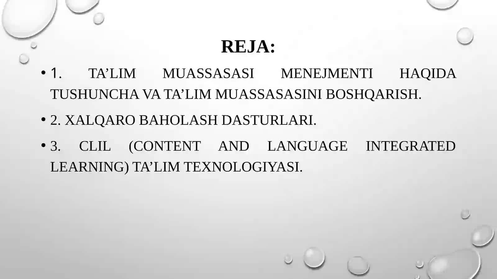 Ta’lim muassasasi menejmenti. Xalqaro baholash dasturlari 2