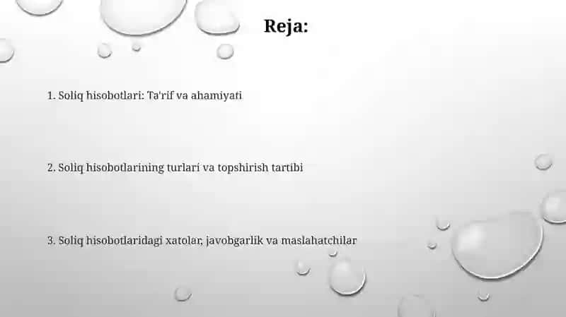Soliq hisobotlari va ularning turlari 2