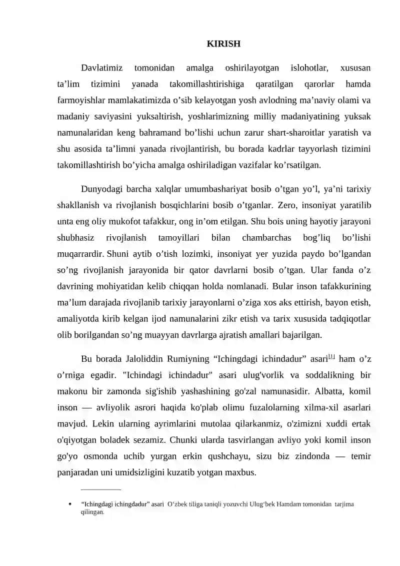 “Ichingdagi ichingdadur” asarining tahlili 2