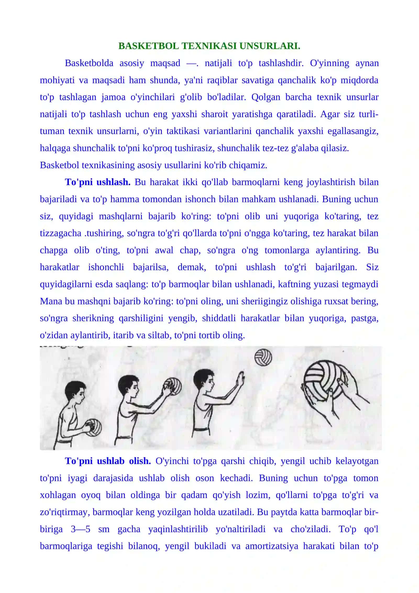 Basketbol o’yin texnikasi 2