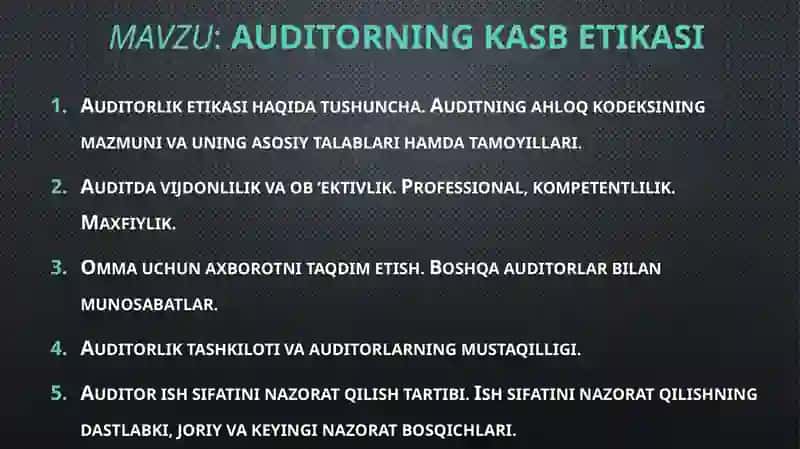 Auditorning kasbetikasi 2