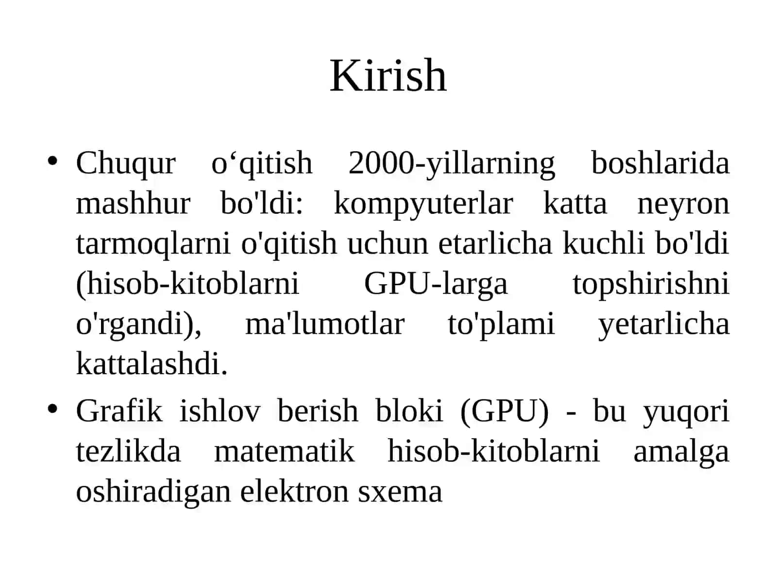 Chuqur o‘qitish algoritmlari. Koʻpqatlamli perseptron 2