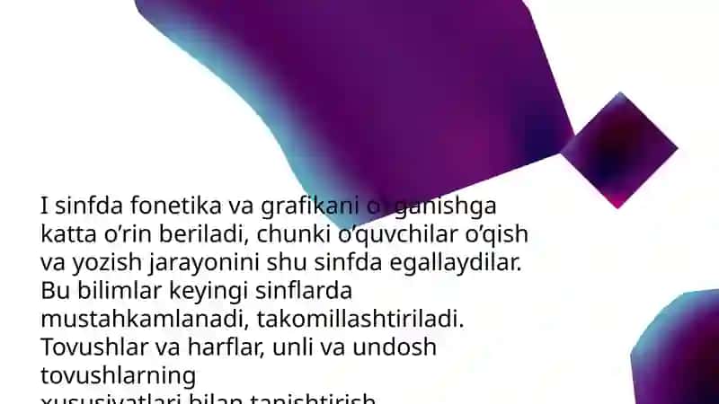 Fonetika va Grafika asoslarini o'rganishda pedagogik Teknologiyalarni qo'llash 2