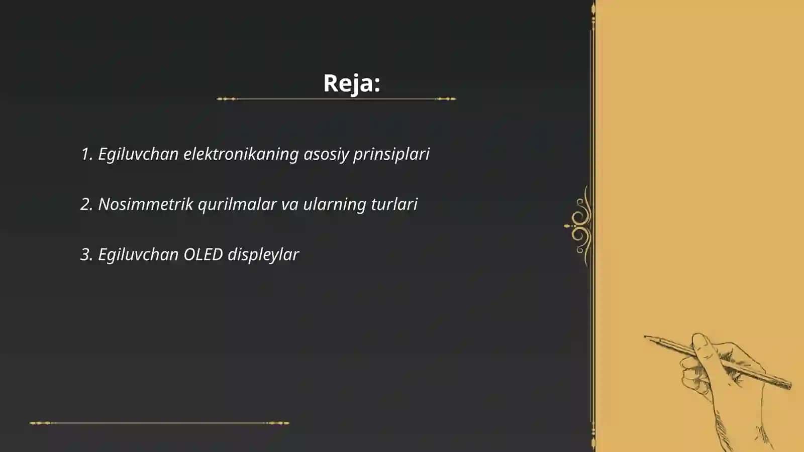 Egiluvchan (fleksibel) elektronika va nosimmetrik qurilmalar 2