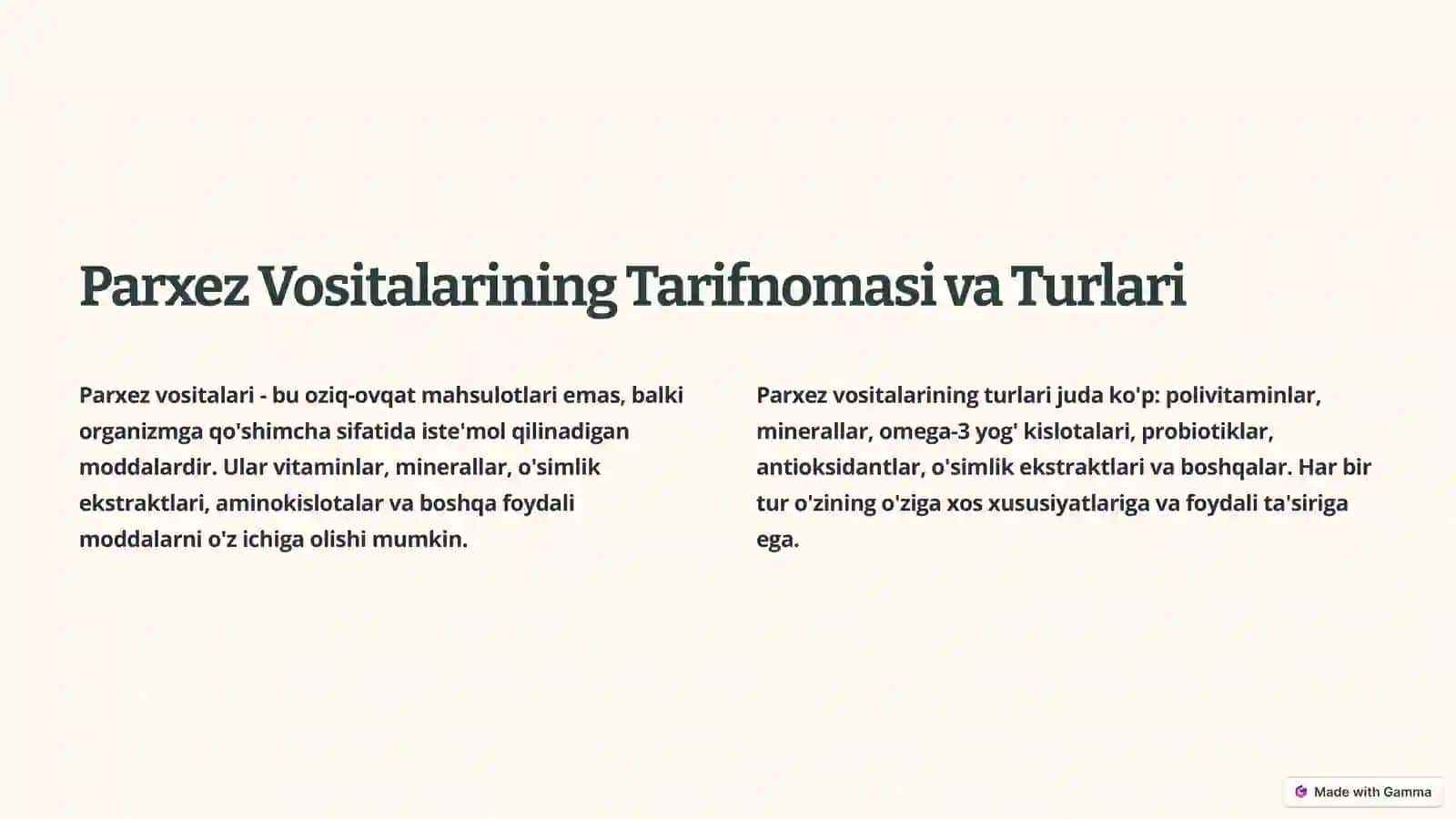 Parxez Vositalarining Tovarshunoslik Tahlili 2