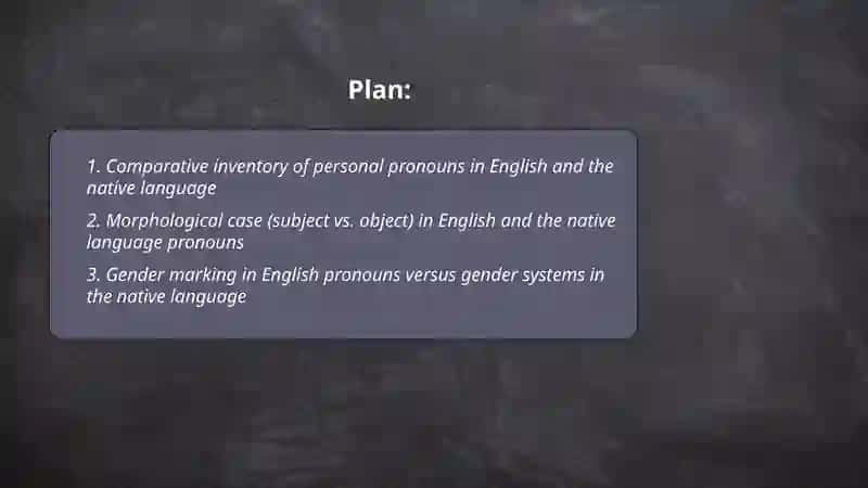 Personal Pronouns in English and the Native Language: A Comparative Study 2
