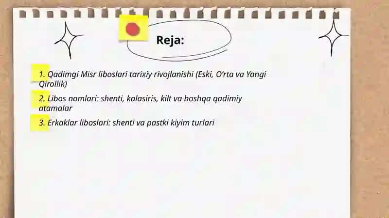 Qadimgi misr liboslari tarixi va nomlanishi 2
