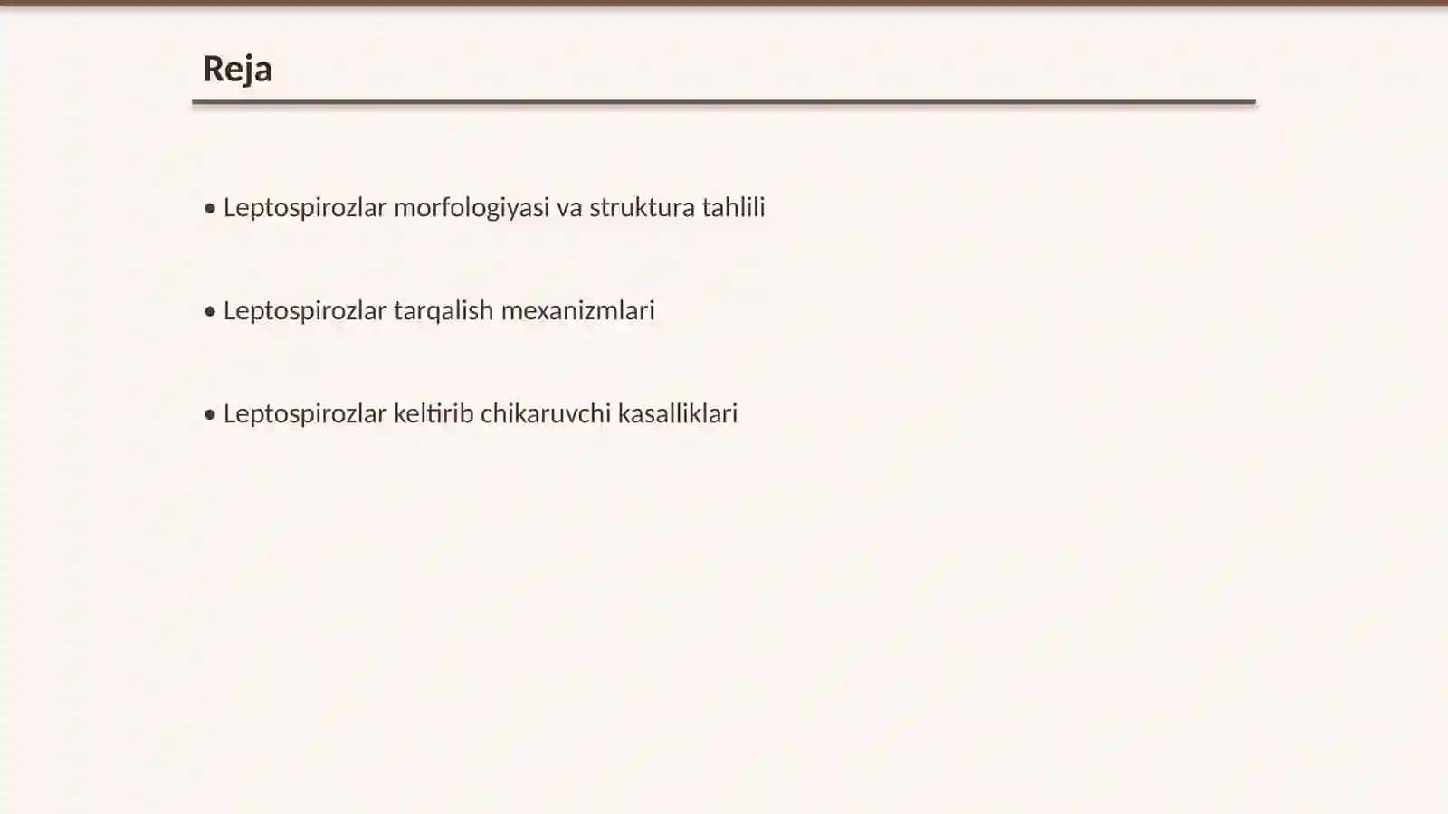 Leptospirozlar morfologiyasi, struktura, tarkalganligi, keltirib chikaruvchi kasalliklari, laboratoriya diagnostikasi 2